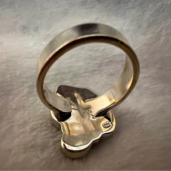 ❤️ Golden Hills Turquoise 925 Cluster Ring Sz 7.5 Adjustable Southwestern 7.6gm - Picture 4 of 10